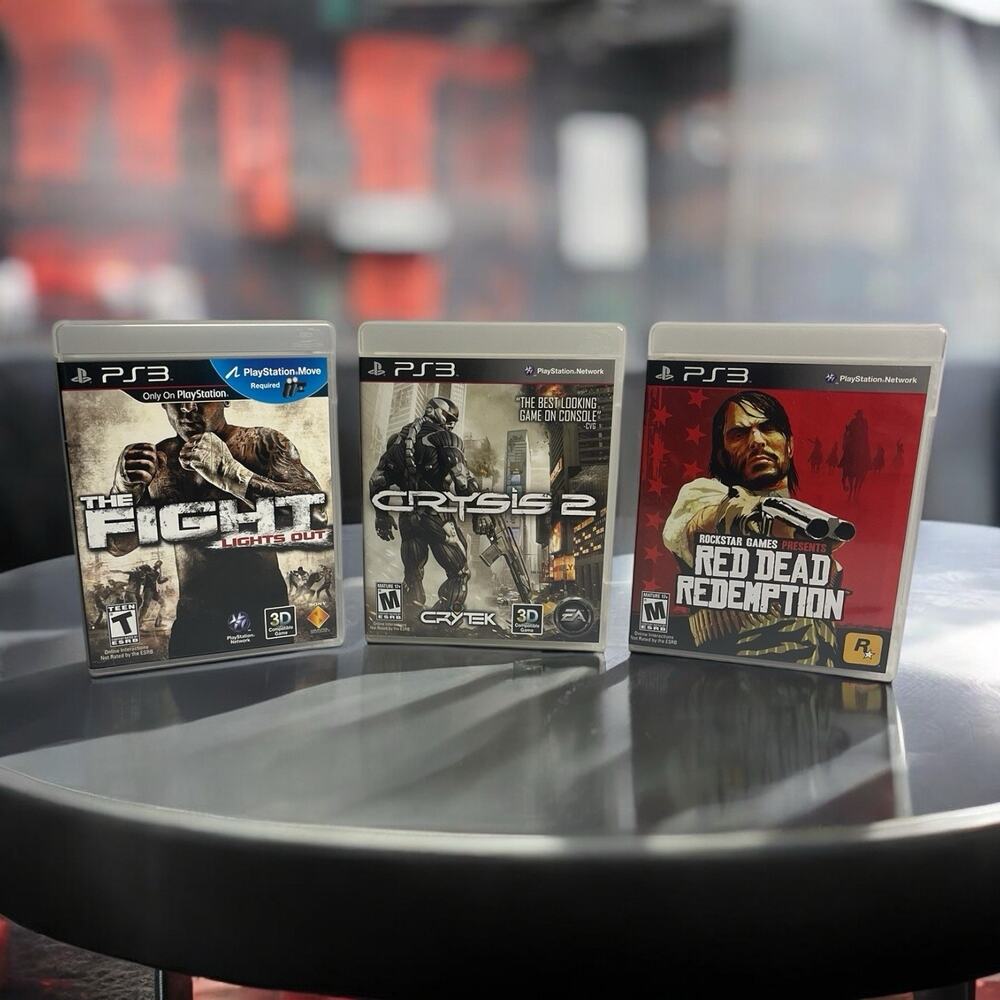 Playstation 3 PS3 Video Games 3 Bundle Lot Fight Crysis 2 Red Dead Redemption